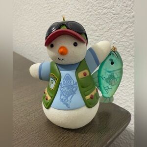 Vintage Hallmark Christmas Ornament 2004 Catch Of The Day Fishing Santa Figurine